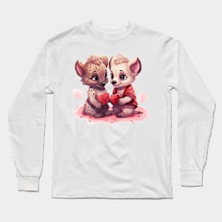 Valentine Hyena Couple Long Sleeve T-Shirt